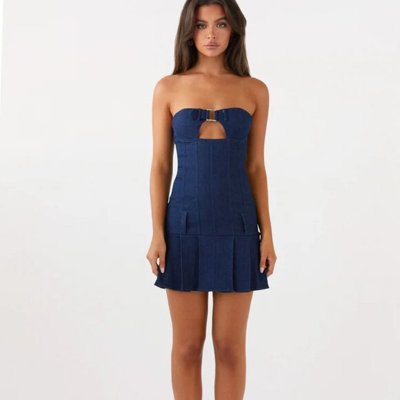NWT PEPPERMAYO Case Closed Mini Dress Dark Indigo AU4/US0 - Picture 3 of 10